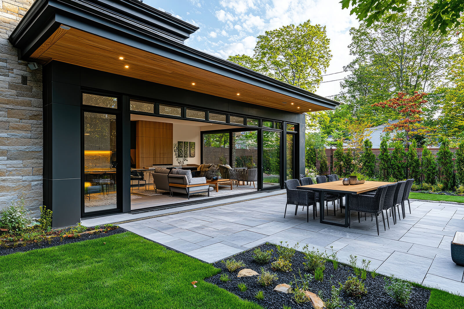 Modern Backyard indoor outdoor living